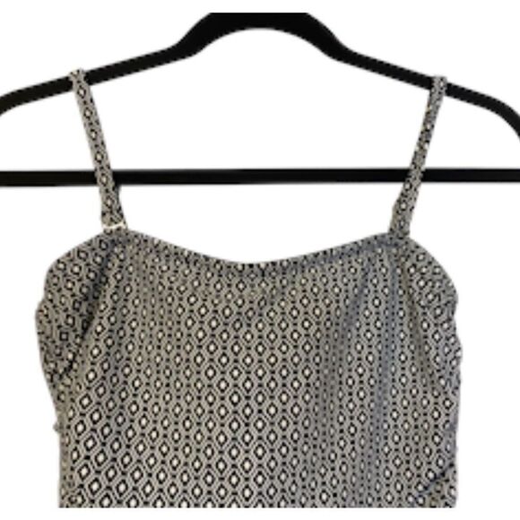 DKNY One Piece Swim Suit Adjustable Straps Sz. M Bra Blue/White - Picture 3 of 13